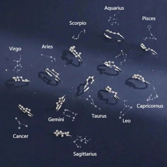 Sterling Silver Zodiac Resizable Ring Sagittarius - Picture 2 of 6